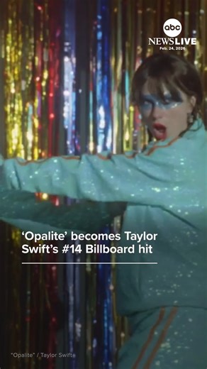 Taylor Swift celebrated "Opalite" hitting number one on the Billboard charts by releasing footage from behind the scenes of the song's music video. | ABC News Live