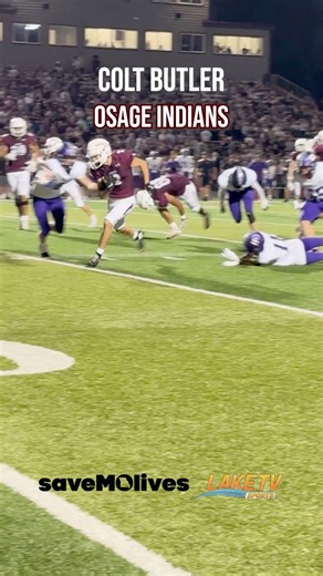 TOUCHDOWN: School of the Osage (5-1) Sophomore Colt Butler 25-Yard House Call 🏈 #highschoolfootball #osageindians #coltbutler #laketvsports #lakeoftheozarkswill | William Holtz Lake TV