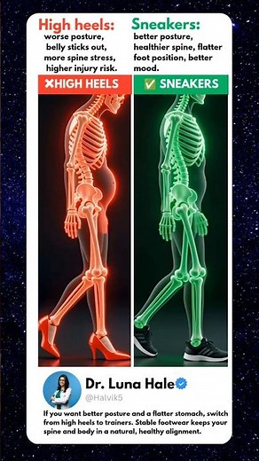 High Heels VS Sneakers 😨 | How They Change Your Posture​ #facts #health #food #gym