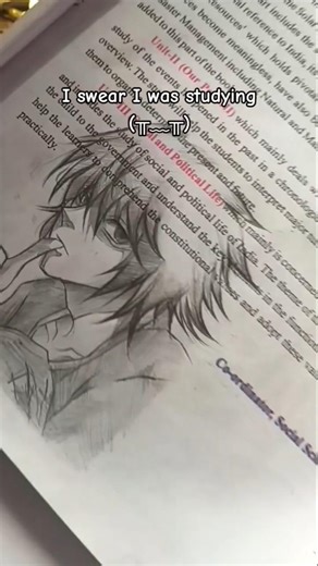 Cooking on my social science book✌️🔥✨#art #fypシ #animeart #deathnote #sketch #studying #otaku