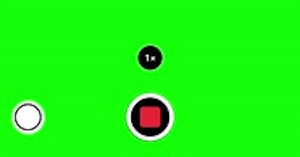 Overlay recording screen on chrome key. Smartphone camera screen during video shooting on a green ba