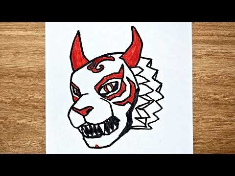 How to draw Oni Tiger Steal An Egg Roblox step by step easy