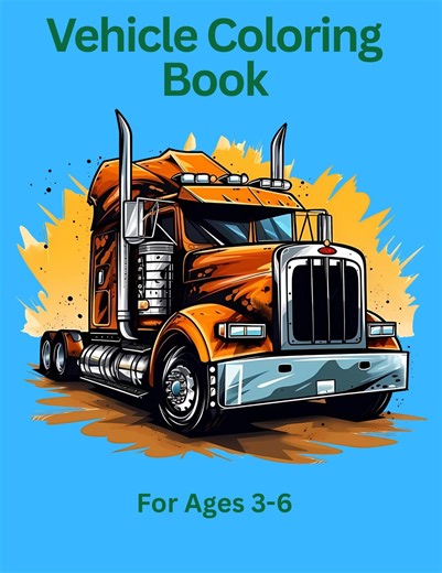 Vehicle Coloring Book Printable | Cars, Trucks & Construction Coloring Pages for Kids | Toddler Activity Book Ages 3-6 PDF - Etsy