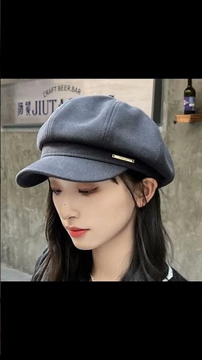 French Beret Hat – Women's Octagonal Peaked Cap for Chic Everyday Style