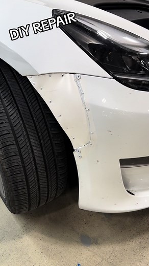 DIY REPAIR #tesla #teslamodel3 #autobody #luxurycarrepair #bodyshoplife #repair #bodyshop #collisioncenter #collisionrepair #panelbeater #autobodyshop #