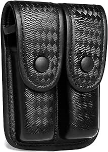 TACNEX Single/Double Magazine Pouch Duty Belt Nylon Mag Holder Pistol Mag MOLLE Holster Carry Case Compatible w/Double & Single Stack Magazines .380, 9mm & 40 Cal for Glock H&K Ruger S&W M&P Walther