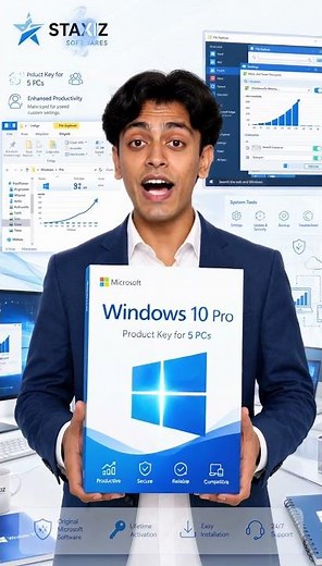 Windows 10 Pro with Product Key for 5 PCs