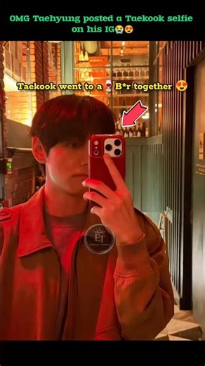 😭Taehyung shared a Taekook Selca where they went to an Italian restaurant together 😍💜