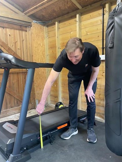 Dimensions of the Roger Black Fitness Gold Treadmill - from floor to treadmill base