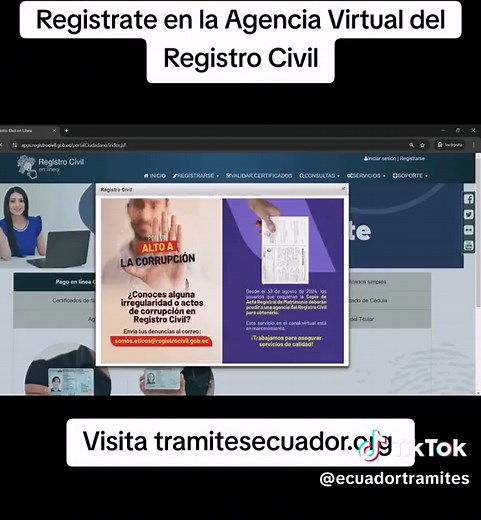Regístrate en la Agencia Virtual del Registro Civil