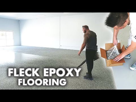 How to paint a Concrete Floor with an Epoxy Decorative Fleck
