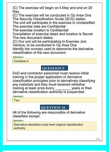 Derivative Classification Exam 2026 | Updated Practice Test Questions & Answers PDF Quizlet Review