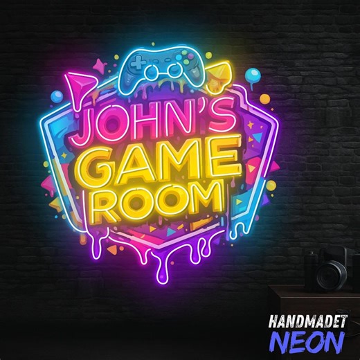 Custom Name Game Room Neon Sign, Game Controller Led Light, Custom Neon Sign, Gift for Game Lover, Game Room Wall Decor - Etsy