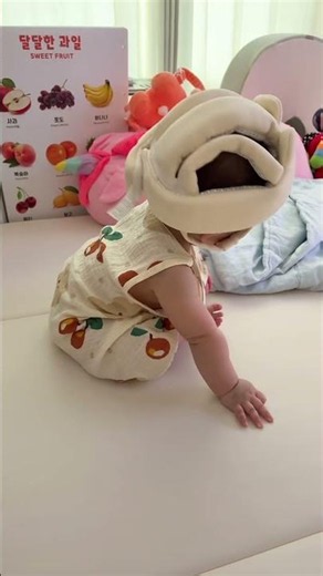7개월아기 앉다가 그만 쿵👶🏻🩵#7개월아기 #앉기성공