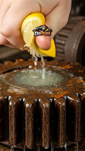 Cleaning a Rusty Gear with Lemon and Salt | Satisfying Rust Removal #derust