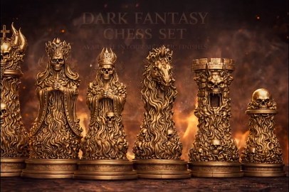 Dark Fantasy Chess Set - Skull Collection - Gothic Horror Masterpiece - Etsy Australia