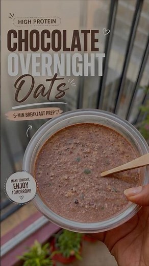 Chocolate Protein Overnight Oats 🍫💪 | 5 Min Healthy Breakfast