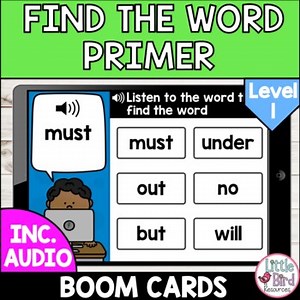 Primer Sight Words Boom Cards inc Audio | Find the Sight Word - Level 1