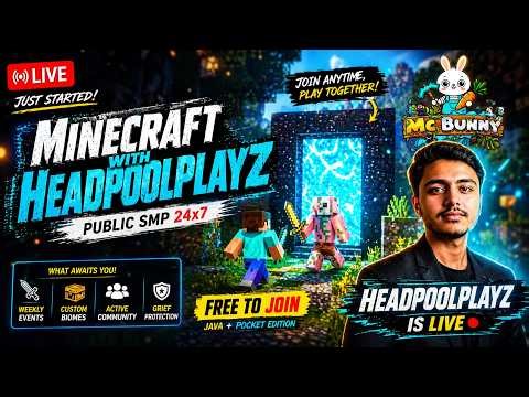 MINECRAFT LIVE. PUBLIC SMP 24/7 ONLINE | CRACKED JAVA / BEDROCK & POCKET EDITION #minecraft