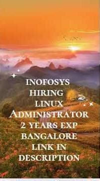 Infosys Linux Admin Job in Bangalore 2–7 Years Experience Apply Now!
