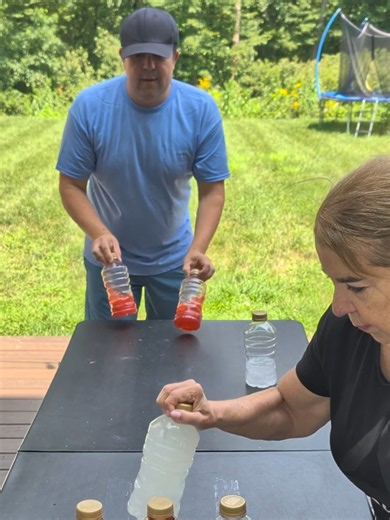 Mom vs Son Double Bottle Flip vs Single Bottle Flip Tic Tac Toe