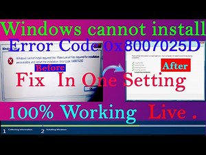 How To Solve Windows Cannot Install Required Files, Error Code 0x8007025D Fix, #Windows7/8/10#