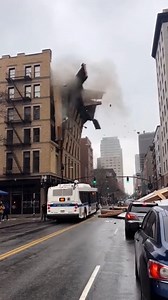 Building Facade Crashes onto Street Philadelphia, Pennsylvania — March 12, 2024 A busy Center City intersection was thrown into chaos Tuesday afternoon when a large section of a building’s facade suddenly detached and plummeted onto the street below, striking a city bus. The collapse occurred during a period of heavy rain and high winds as a powerful Nor’easter battered the region, likely contributing to the structural failure. The dramatic cellphone video shows the entire cornice and upper faca