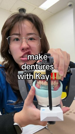 try in is tomorrow I’m scared #dentalstudent #dentalschool #dentures #prosthdontics #kaychung