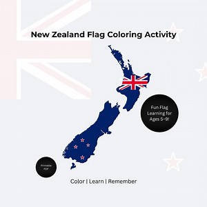 New Zealand Flag Coloring Activity for Kids | Printable Geography Coloring Worksheet | Instant Download - Etsy UK
