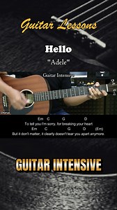 15K views · 156 reactions | Hello - Adele - Easy guitar tutorials Martin Guitar #hello #adele #martinguitar #guitarintensive #acousticguitar #acousticcover #acoustic #tutorialgitarmudah #tutorialgitar #easychords | Guitar Intensive | Facebook
