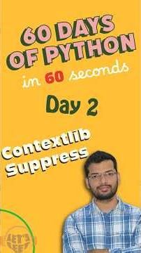 Cleaner try except block | Contextlib Suppress | python #education #coding #pythonprogramming