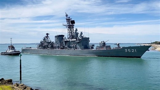 Japanese destroyer JS Shimakaze docks at HMNB Portsmouth
