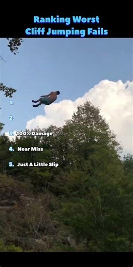 Ranking Worst Cliff Jumping Fails #fails #shorts