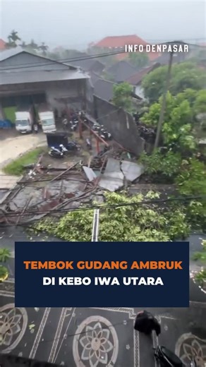 INFO DENPASAR on Instagram: "Kamis (18/12) #LalinSiang tembok sebuah gudang di Jalan Kebo Iwa Utara, Br. Batukandik Padangsambian Kaja, Denpasar Barat ambruk dan menimpa tiang serta pohon di sekitar lokasi ikut tumbang. Harap berhati-hati bagi yang akan melintas di kawasan tersebut. Info dari @quetamyy @indahmrntiii #CitizenJournalist #InfoDenpasar"