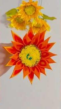 Beautiful Ribbon Sunflower 🌻 Gift Idea 🌹 Easy DIY Tutorial #diy #diyprojects #diycrafts #flowers