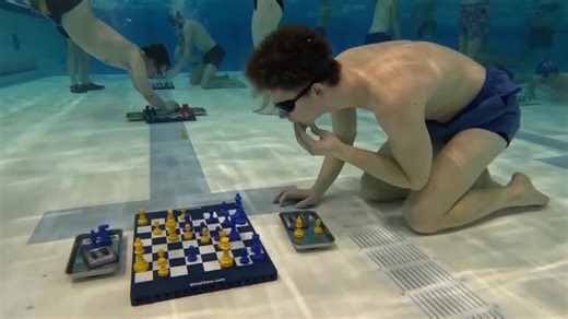 World champ crowned as diving chess players battle it out on submerged chess boards