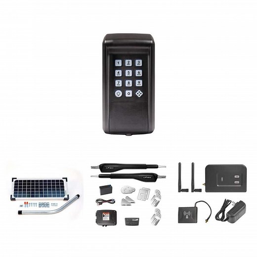 Mighty Mule Heavy Duty Dual Swing Gate Opener with Keypad, Solar Panel, and Wireless Kit (up to 850 lb) - The Home Depot