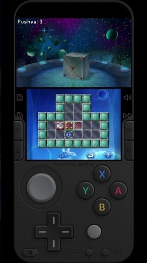 Playing 3D classic games 3DS - Space Sokoban