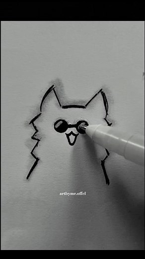 Easiest cute cat doodle ever! 🐾✨#catsketch #shorts