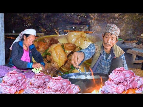 Village Style Fresh Pork Curry cooking | Nepali Kitchen Documentary