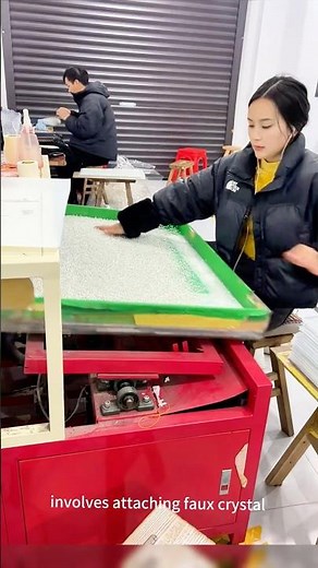 Hot-fix rhinestone process | Factory production #machine #work #craft
