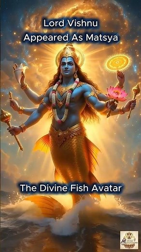 Matsya Avatar ✨ | How Vishnu Saved the World from Flood 🌊🐟 #matsyaavatar #devotional #hindugod
