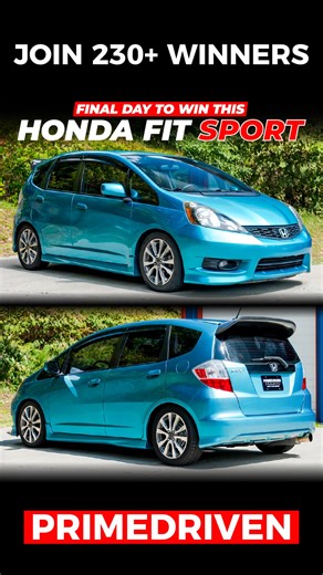 GOODNIGHT SWEET PRINCE! Yes... Midnight Tonight... GONE! Our Blue Raspberry Metallic Honda Fit Sport is going to belong to one of the few people that actually saw this! Same thing happened with the Honda Element... was Given away twice and most people had no clue! One of YOU reading this now... is going to get the text next week and will be taking this home! But only if you enter NOW! PrimeDriven.com | PrimeDriven