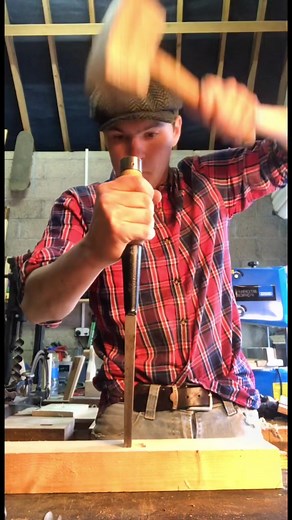 Sharpening and Using a Mortise Chisel for Through Wedged Mortise and Tenon Joint