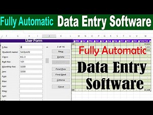 Fully Automatic Data Entry software With User Form in Excel by learning Center in Urdu/hindi