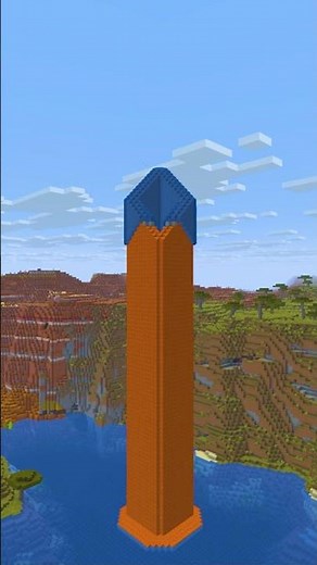 HOW TO Build GIANT Minecraft Cobblestone Tower - 27% #minecraft #shorts