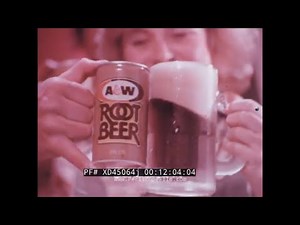 1970s A&W ROOT BEER SODA & SUGAR FREE ROOT BEER DIET SODA "FROSTY MUG TASTE" XD45064j