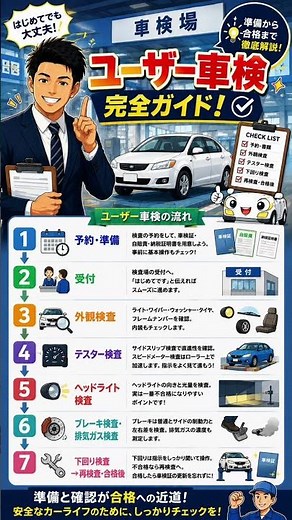 【初心者向け】ユーザー車検の流れを完全解説！予約・準備から合格まで