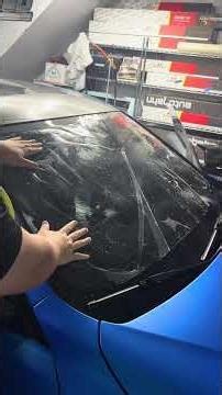 Professional windshield tint installation from start to finish ASMR comment what % you think this is