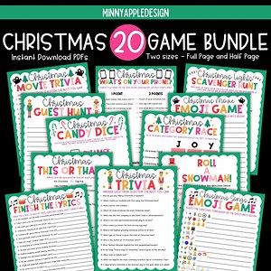 Printable Christmas Game Bundle | Christmas Party Games | Christmas Games Printable | Christmas Family Games | Christmas Trivia | - Etsy